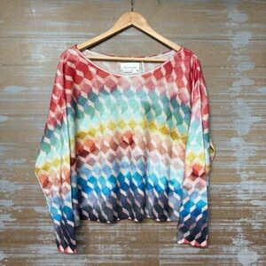 Anthropologie Lani 100% Cashmere Boatneck Sweater Preppy Boho Womens S